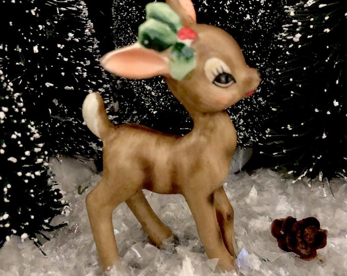 Josef Vintage Christmas Fawn MCM midcentury deer