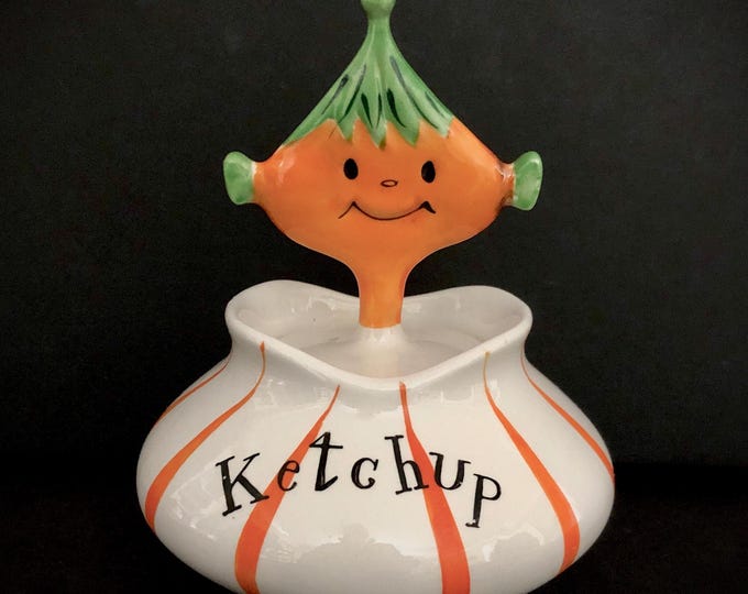 Holt Howard Pixieware Ketchup Jar MCM midcentury vintage Christmas
