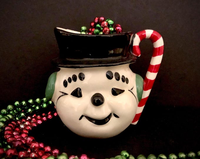 Riddell California Vintage Christmas Snowman Mug MCM midcentury