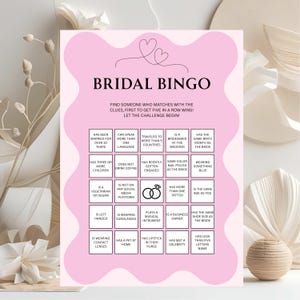 Bachelorette Bingo Game, Hand Drawn Bachelorette Bingo Game, Canva Bachelorette Party Game, Wavy Border Hen Party Games, Canva Game