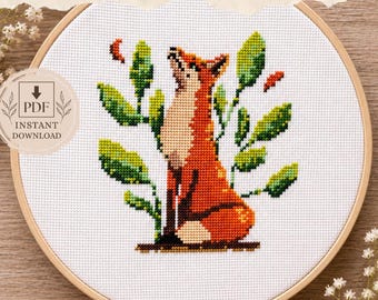 Fox in the Forest Cross Stitch Pattern | Easy Beginner Design (PDF) | Instant download