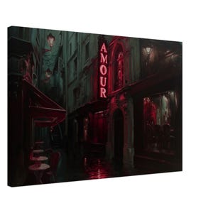 Paris Street Canvas Print: Moody Romance Alley Art - Rue Amour