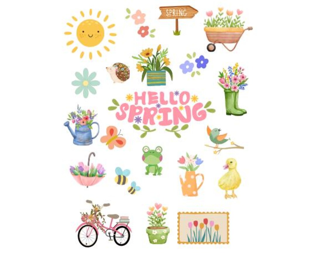 Spring Time Clear Sticker Spring Time Stickers (PNG, SVG, PDF) - Etsy