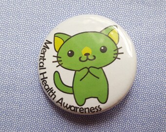 Kitties Fur a Cause: May - Mental Health Awareness Button/Badge