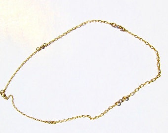 14K Gold Filled Long and Short Chain, Cubic Zirconia Choker
