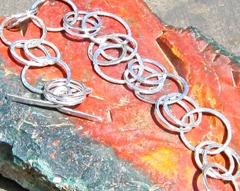 Large and Small Argentium Silver Link Bracelet