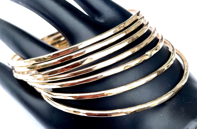 Thick, 10 Gauge 14K Gold Filled Bangles image 2