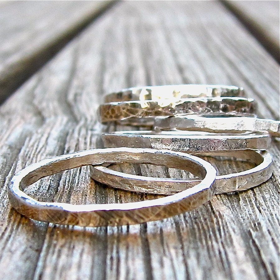 Fine Silver Stacking Rings Etsy