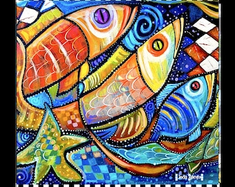 Double Light Switch Plate Cover Fish