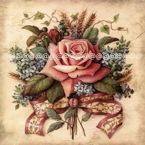 Carta decorativa vintage Carta per decoupage rosa vintage Questa non è carta velina!!!