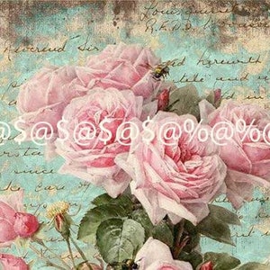 Imagen de decoupage de rosa vintage Esto NO es PAPEL DE SEDA