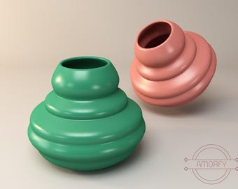 Chubby Vase 3D Modell: STL, OBJ, STEP Files (Digitaler Download)
