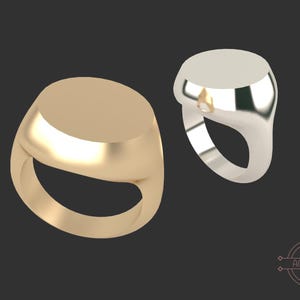 ROUND-SIGNET Ring 16MM / Printable 3D Jewelry/ 3D Ring /Digital Item / Stl - Obj - Stp Files/ Digital files for 3D Jewelry Print