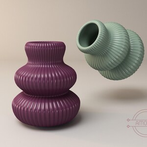 Alya Vase / Digital Item/ 3d Vase/ Stl-Obj-Step Files for 3d Print/ 3d Pot/ Home Decor/ Flowerpot / Digital Download for 3D