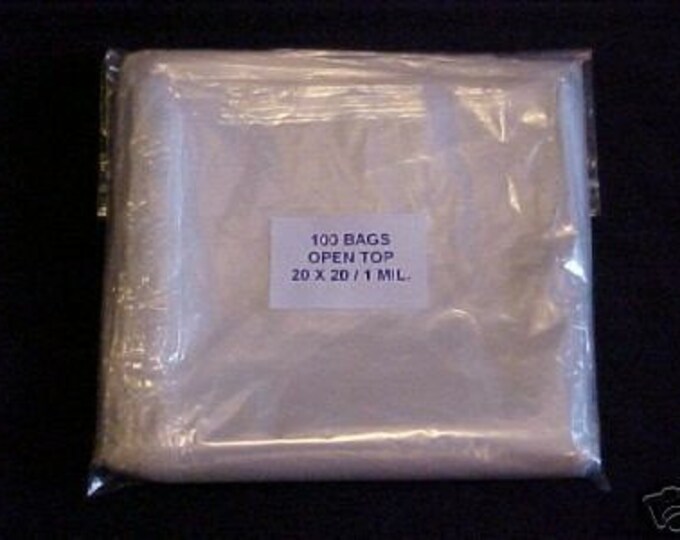 100 Clear Plastic 1 Mil 20x20 Poly Bags 20 X 20 Open Top Etsy