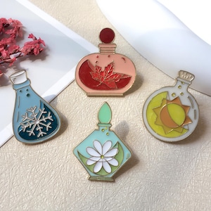 Creative Bottles Enamel Pin / Cute Pin Badge / Lapel Pin / Collar Pin / Funny Enamel Pin Set / Birthday Gift for Her/Him