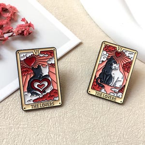 Cat Tarot Enamel Pin / Cute Pin Badge / Lapel Pin / Collar Pin / Funny Enamel Pin Set / Birthday Gift for Her/Him