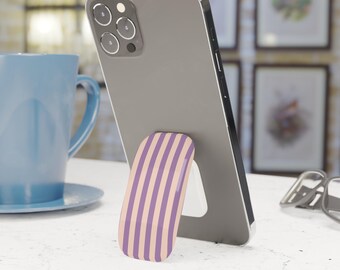 Purple Striped Phone Grip Stand Holder Pop Socket Kickstand Expanding Grip for iPhone Samsung Pixel Smartphone Accessory