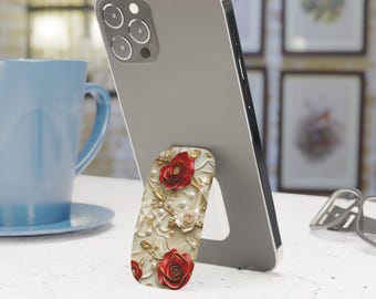 Red Rose Gold Phone Grip Stand Holder Pop Socket Kickstand Expanding Grip for iPhone Samsung Pixel Smartphone Accessory