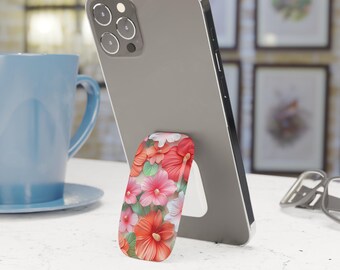 Hawaiian Floral Phone Grip Stand Holder Pop Socket Kickstand Expanding Grip for iPhone Samsung Pixel Smartphone Accessory