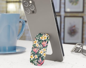 Plumeria Yellow Tropical Grip Stand Holder Pop Socket Kickstand Expanding Grip for iPhone Samsung Pixel Smartphone Accessory