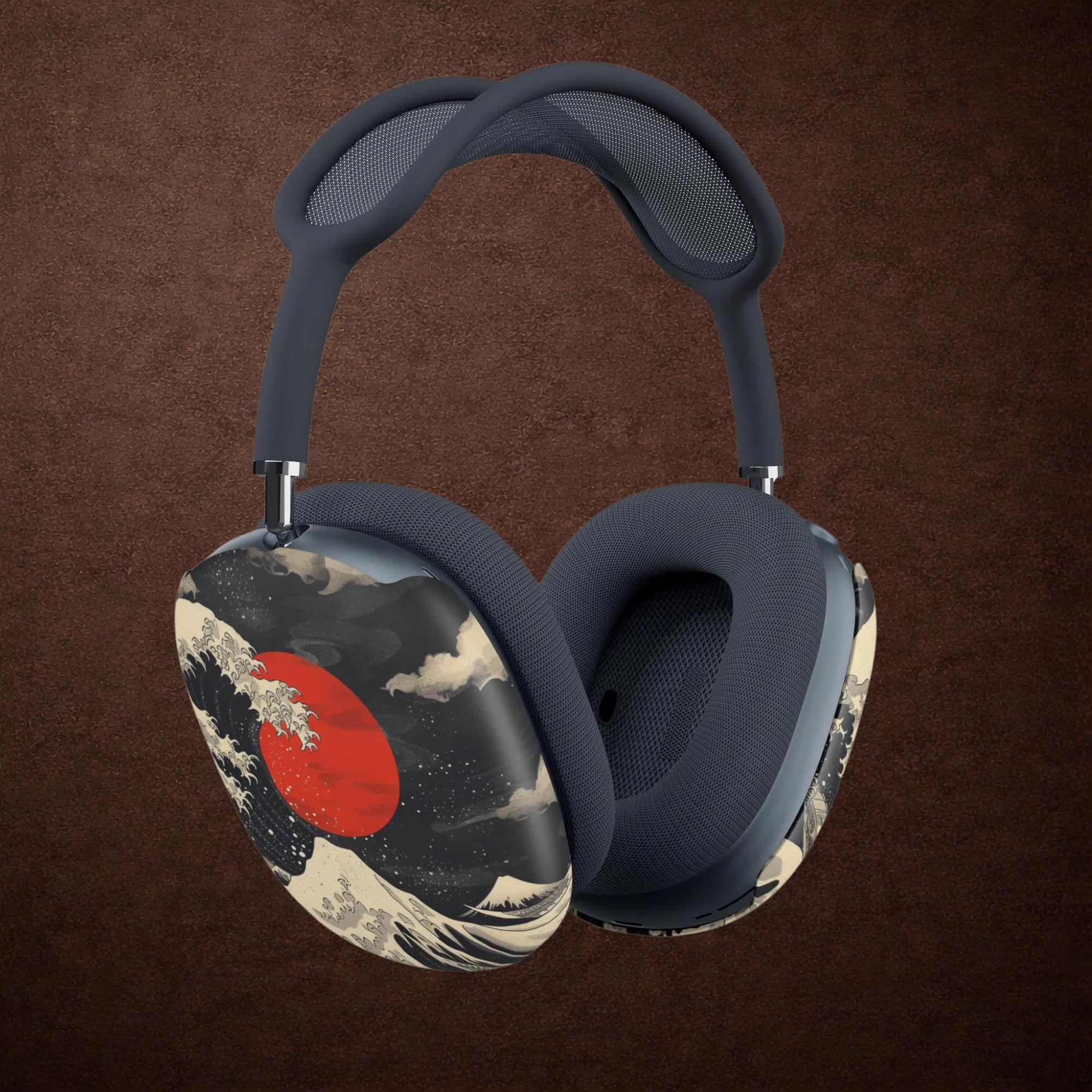 Japanese Sunset Wave AirPods Max Cover Japanese Wave Headphone Cover Red Sun AirPods Max Case