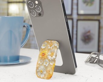 3D Yellow Flower Phone Grip Stand Holder Pop Socket Kickstand Expanding Grip for iPhone Samsung Pixel Smartphone Accessory