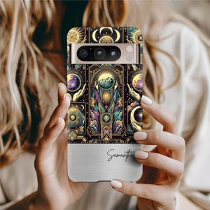 Personalisierte himmlische Tarot Karten Name Handyhülle für Google Pixel 9, Pixel 8 Hülle, Pixel Case, Pixel 6 Pro Hülle, Pixel 5 Handyhülle