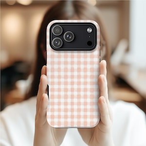 Micro Gingham Pastel Stack Phone Case Trendy Summer Cute Aesthetic MagSafe iPhone 17 16 15 14 Samsung S26 S25 S24 Pixel 10 9