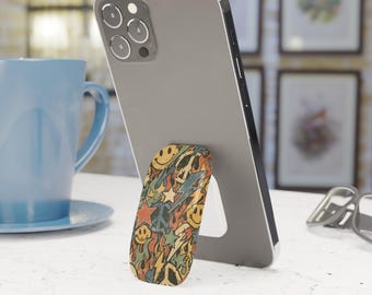 Smiley Vintage  Explosion Grip Stand Holder Pop Socket Kickstand Expanding Grip for iPhone Samsung Pixel Smartphone Accessory
