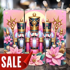 Rose coquette casse-noisette, emballage de verre casse-noisette PNG, téléchargement numérique PNG pour verre maigre de 20 oz, sublimation transparente