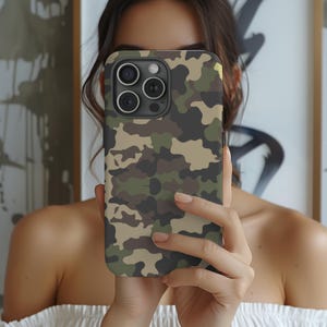 Camo Khaki & Grün Hülle für iPhone 16 Hülle, iPhone 15 Hülle, iPhone 14 Hülle, iPhone 13 Hülle, MagSafe, Militär, Jagd Handyhülle