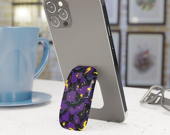 Halloween Bats Retro Wavy Phone Grip Stand Holder Pop Socket Kickstand Expanding Grip for iPhone Samsung Pixel Smartphone Accessory