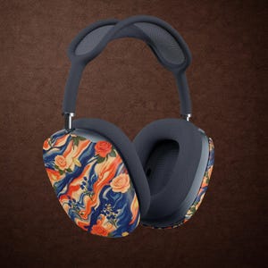 Orange Floral AirPods Max Cover Abstract Marble Headphone Cover Floral AirPods Max Case