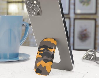 Black Yellow Camo Phone Grip Stand Holder Pop Socket Kickstand Expanding Grip for iPhone Samsung Pixel Smartphone Accessory