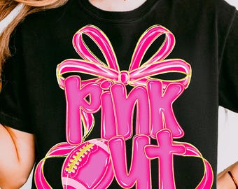 Fútbol rosa preppy, PNG, coqueta de concientización sobre el cáncer de mama, sublimación de camisetas de octubre "We Wear Pink", cinta de apoyo a los luchadores, tendencias