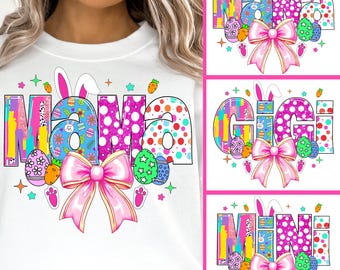 Coquette Easter Mama Bundle, Easter PNG, Mama Easter png, Paasdagontwerp, Coquette Easter-kunst, mama png voor sublimatieontwerpen
