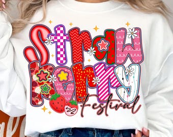 Erdbeer Obst Festival Sommer Png, Kirscherdbeere Sublimation png, Erdbeer-Shirt-Design, niedlicher Sommer Png, Sommer, Erdbeer-Liebhaber