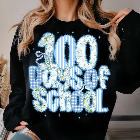 Preppy 100 Days of School Bow Lace PNG, Retro happy 100 days png, 100 school days, Teacher 100 Days Png, Girls school png, Digital Download