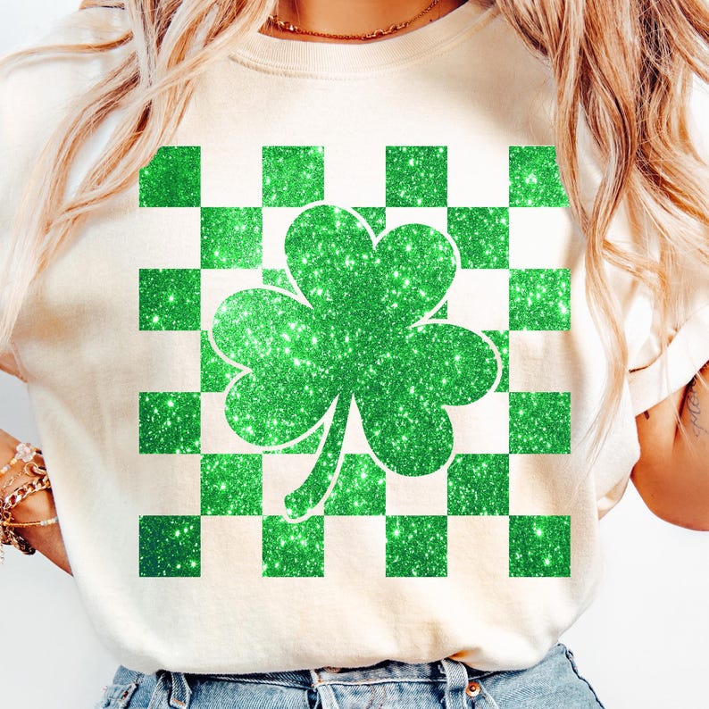 Glitter St Patrick's Day Shamrock PNG, Lucky Charm Png, St Patty's Day png, Lucky Shamrock PNG, St Patricks Png, Irish Png zdjęcie 4