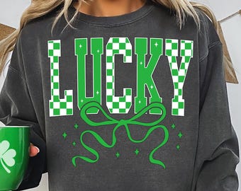 Retro Checkered Lucky St Patricks Day Png, St Patrick's day Png, Retro St Patrick's day Png, Retro st patricks png, Funny St Patrick's Png