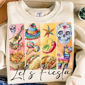 Let&#39;s Fiesta Cinco de Mayo Png, Mexico Png, Tacos Png, Mexican Hat Png, Mexican Party, Mexican Girly Festival 2025 Png, Nacho Average Fiesta