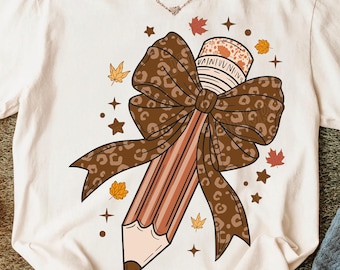 Teacher Fall Coquette Pencil Png, Retro Teacher Autumn Doodle Png, Teach Love Inspire Png, Fall Teacher Gift, Teacher Appreciation Gift