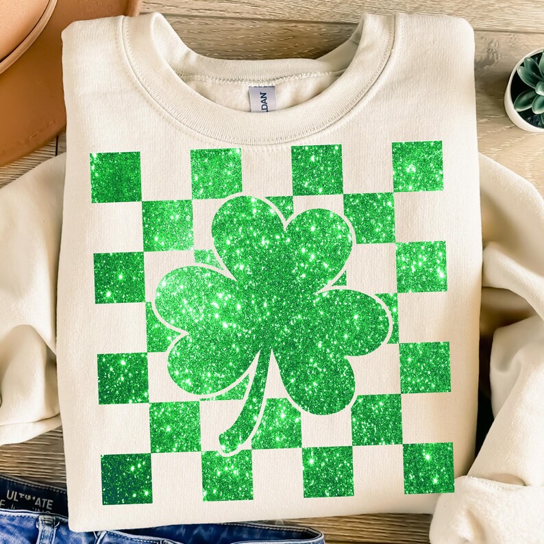 Glitter St Patrick's Day Shamrock PNG, Lucky Charm Png, St Patty's Day png, Lucky Shamrock PNG, St Patricks Png, Irish Png zdjęcie 6