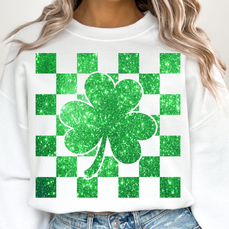 Glitter St Patrick's Day Shamrock PNG, Lucky Charm Png, St Patty's Day png, Lucky Shamrock PNG, St Patricks Png, Irish Png zdjęcie 2