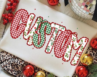 Camiseta personalizada de Navidad para mamá PNG Regalo para la temporada navideña Diseño de camiseta Encaje navideño Coqueta Lazo Sudadera navideña PNG Feliz Navidad PNG
