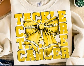 In September We Wear Gold Png, Tackle Childhood Cancer Gold Football Png, Childhood Cancer Awareness Png, Gold Ribbon Png