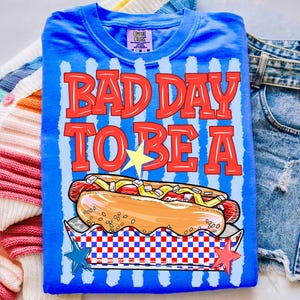 Gestreifter schlechter Tag, um ein Hot Dog Png zu sein, vierter Juli Png, 4. Juli Png, Sommer Bbq Png, Retro Hot Dog Png, Vaterländischer Png, digitaler Download