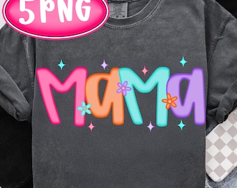 Preppy Mama Bundle PNG, Floral Summer Mom Design, Cute Gigi Nana Mimi Aunt PNG, Mother's Day Sublimation, Trendy Preppy Family Clipart