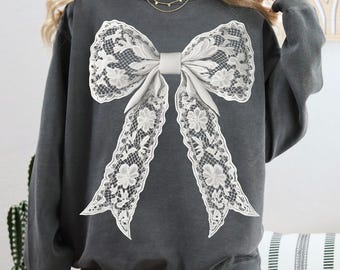 Coquette witte kant strik png, coquette strik shirtontwerp, faux borduurwerk girly png, Pasen png, lente png, Moederdag girly png